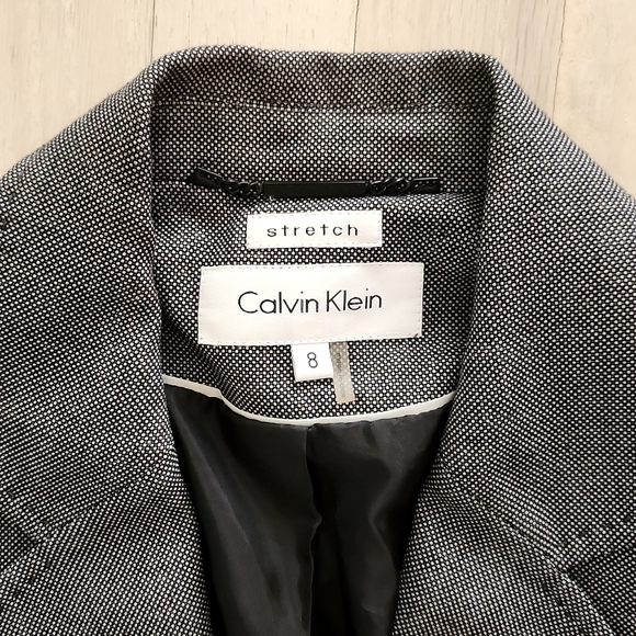 Calvin Klein Womens Stretch Blazer Suit Jacket 2 Button Up Long Sleeves Size 8 - Picture 3 of 8